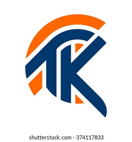 letter logo vector. t and k logo. helmet of knight logo.