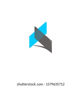 Letter Logo A Vector template in blue and gray
