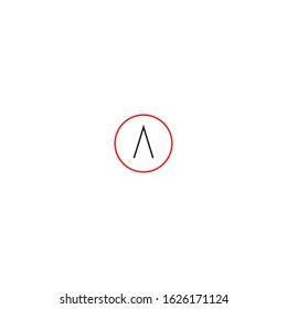 letter A logo with a very simple and bold shape in a circle makes this design unique, modern.
