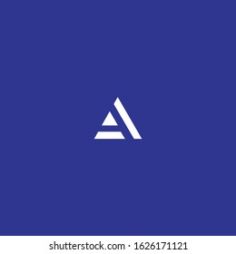 letter A logo with a very simple shape like cut on the left side makes this design unique, modern.