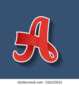 Letter A logo. Vintage handmade sport alphabet, college team script font. Vector elements for club banner, t-shirt, labels, posters etc.