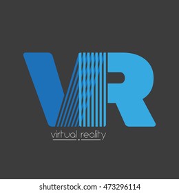 Letter logo virtual reality. VR logo. Vector logotype design.