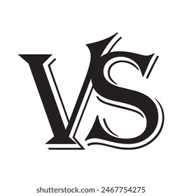 logotipo de la letra VS, Plantilla de diseño de Ilustración vectorial.