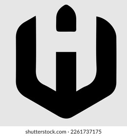letter logo A or W by combining the shape of a shield