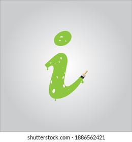 I letter logo with white background.