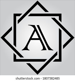 A letter logo with white background.The black letter icon.This is company logo.