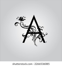 A letter logo. A Letter logo with white background. This is black letter logo. Use stylist fashion logo. Decorative design.