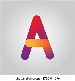 A letter logo with white gradient background.Nice colorful letter icon.