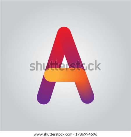 A letter logo with white gradient background.Nice colorful letter icon.