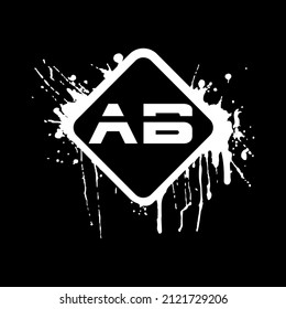 logotipo de letra con forma blanca 