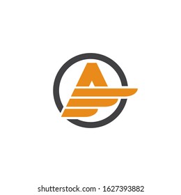 A Letter Logo with wings Template Vector icon illustration design 