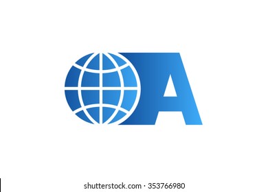 K Letter Logo World Globe Logo Stock Vector (Royalty Free) 353767115