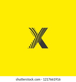 letter logo x lowercase, mutation of lines editable vector