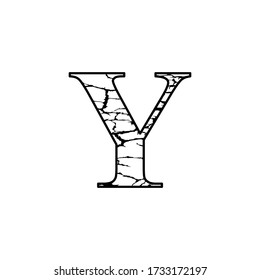 the letter logo Y, with lightning motif, crack effect, unique letter