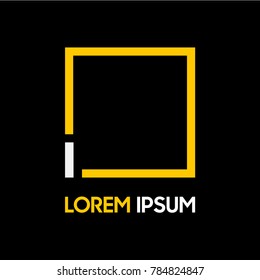 letter logo with yellow square, type font I