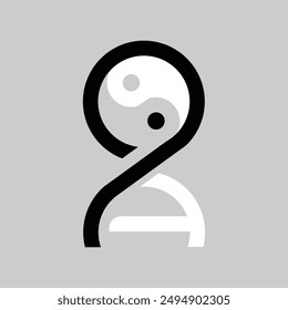 Letter A logo YIN YANG. Icon design. Template elements - vector sign