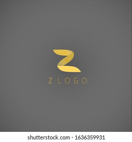Letter logo Z shaped vector folding Paper with gradations of orange 
