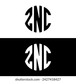 logotipo de letra ZNC, logotipo de monograma