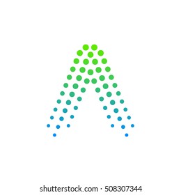 Logotipo de letra A Logo.Dots, design vetorial de logotipo de forma pontilhada