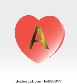 letter A logo.Heart Logo design vector template.Vector heart shape symbol design.