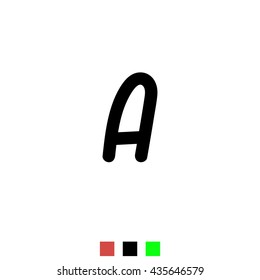 The letter A for logos, icons, web design, the template element. Black letters on a white background English alphabet. Vector Illustration Eps10.
