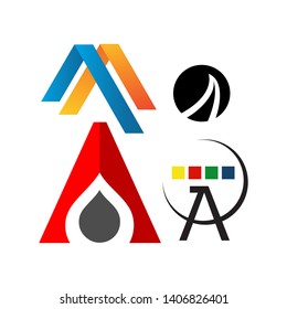 Letter A Logos a Modern triangle logo vector inspirations
