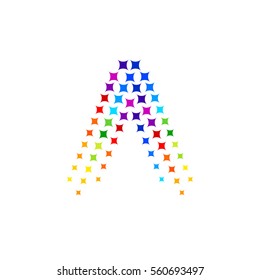 Letter A logo.Sparkle logo Colorful, logotype vector design