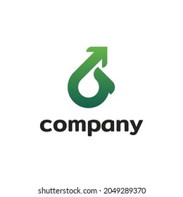 A letter logotype with arrow up