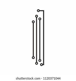 Letter I logotype design with Dot. Technology and Digital Connection concept. vector