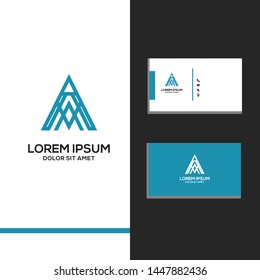 letter a logotype isolated, modern trendy geometry symbol with business card template image