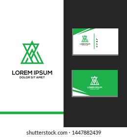 letter a logotype isolated, modern trendy geometry symbol with business card template image