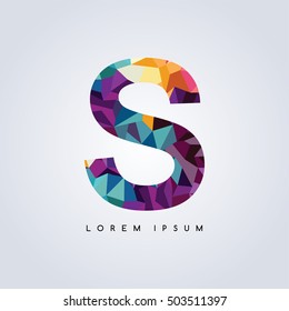 letter logotype logo abstract colorful triangle geometrical background