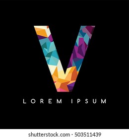 letter logotype logo abstract colorful triangle geometrical background