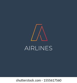 Letter A logotype monoline style logo