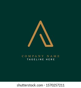 Letter A logotype Monoline style, simple and elegant A logo - Vector
