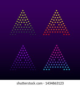 Letter A logotype with Triangle shapes, Growing Arrow Up symbol, Play Media Multimedia sign, Next Forward Express and Logistic logo, Digital and Technology icon for your Business Corporate identity