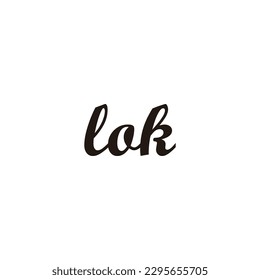 Letter Lok connect geometric symbol simple logo vector