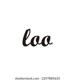 Letter Loo connect geometric symbol simple logo vector