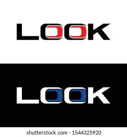 letter "LOOK" simple logo design vector