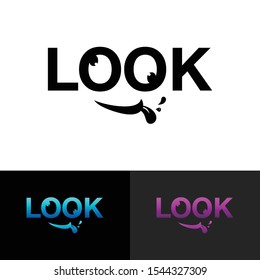 letter "LOOK" simple logo design vector