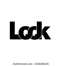 letter "LOOK" simple logo design vector