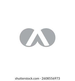 letter a loop simple geometric round linked logo vector 