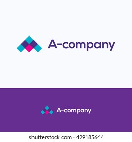 A letter love heart logo
