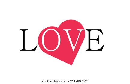 Buchstabenliebe mit Herz-Logo-Vorlage
