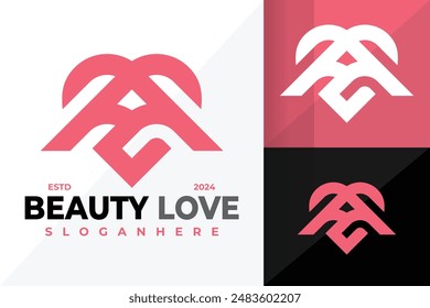 Letter A Love Logo Design, Brand Identity logos vector, modern logo, Logo Designs Vector Illustration