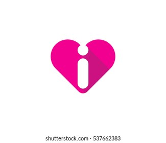 Letter I Love Logo Design Template Element