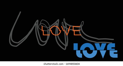 icono de diseño vectorial del logotipo de amor de letra