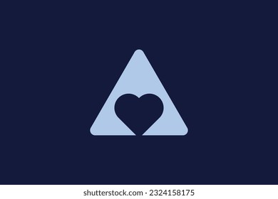 Letter A love logo design vector template