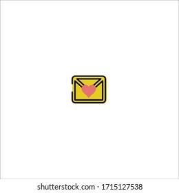 letter love logo icon design with simple line art style