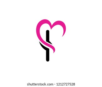 Letter i Love Logo Template Design Vector, Emblem, Concept Design, Creative Symbol, Icon